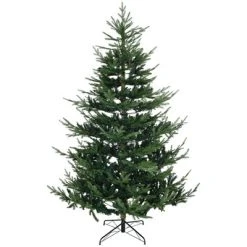 HOMCOM 7.5 Foot Artificial Christmas Tree, Pine Hinged Xmas Tree with Realistic Branches, Steel Base, Auto Open, Green -Outlet Xmas Decor Tree Store GUEST 261ccd89 fdd0 4262 8288 0d99edbf3c6a
