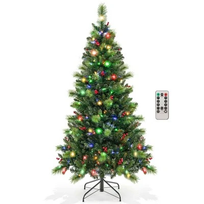 Costway 6FT/7FT/8FT Pre-Lit Artificial Christmas Tree 9 Lighting Modes with 300/400/500 LED Lights & Timer 12 Costway 6FT/7FT/8FT Pre-Lit Artificial Christmas Tree 9 Lighting Modes with 300/400/500 LED Lights & Timer - Image 10