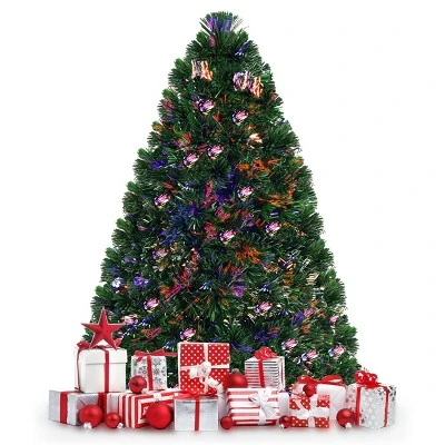 Costway Pre-Lit Fiber Optic Artificial PVC Christmas Tree Metal 4Ft 9 Costway Pre-Lit Fiber Optic Artificial PVC Christmas Tree Metal 4Ft - Image 7