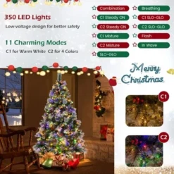 Costway 6 FT Pre-Lit Artificial Christmas Tree Hinged with Pine Needles 350 LED Lights -Outlet Xmas Decor Tree Store GUEST 270b06ea 6492 4b26 9068 e42a09d17f79