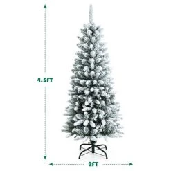 Costway 4.5ft Snow-Flocked Hinged Artificial Christmas Pencil Tree w/ 373 Mixed Tips -Outlet Xmas Decor Tree Store GUEST 271bfd0e 5ba3 4695 a2bd b07f3b809f1c