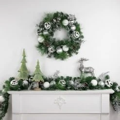 Northlight 6' Green Pine Needle Garland with Pinecones and Striped Christmas Ornaments, Unlit 7 Northlight 6' Green Pine Needle Garland with Pinecones and Striped Christmas Ornaments, Unlit -Outlet Xmas Decor Tree Store GUEST 27483fcb 46f8 4697 b98a 40fee91b5714