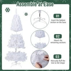 Tangkula 7ft White Artificial PVC Christmas Tree Festive Winter Tree w/ Stand Indoor/Outdoor -Outlet Xmas Decor Tree Store GUEST 27753a16 b11a 47e8 9468 2fcc4d94997c