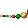 Northlight 6' Red, Gold and Green Shiny and Matte Shatterproof Ball Christmas Swag