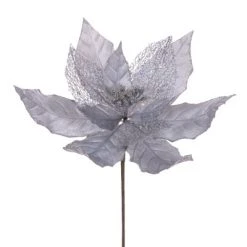 Vickerman 11" Velvet and Glitter Mesh Poinsettia Flower on Steem -Outlet Xmas Decor Tree Store GUEST 2857399b 51d6 4695 ada4 04266e42bb38
