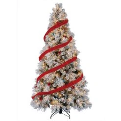 Home Heritage Snowdrift Spruce 7.5 Foot Snow Frosted Artificial Pre-Lit Christmas Tree with White Clear Lights -Outlet Xmas Decor Tree Store GUEST 2882641e 0ff5 4a87 a6fe f362fc55f1b7