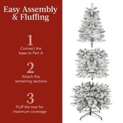 Best Choice Products 6ft Pre-Lit Artificial Snow Flocked Pencil Christmas Tree Decoration w/ 250 Multicolor Lights -Outlet Xmas Decor Tree Store GUEST 28b4bb36 e1c5 4520 8194 0055dfa007f5