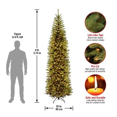 National Tree Company 9 ft Artificial Pre-Lit Slim Christmas Tree, Green, Kingswood Fir, White Lights, Includes Stand 6 National Tree Company 9 ft Artificial Pre-Lit Slim Christmas Tree, Green, Kingswood Fir, White Lights, Includes Stand - Image 4