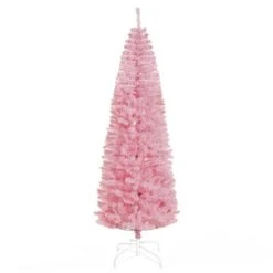 HOMCOM Tall Unlit Slim Douglas Fir Artificial Christmas Tree with Realistic Branches with Tips, Pink 19 HOMCOM Tall Unlit Slim Douglas Fir Artificial Christmas Tree with Realistic Branches with Tips, Pink -Outlet Xmas Decor Tree Store GUEST 29228657 ccf1 4620 87eb e3b09eb03017
