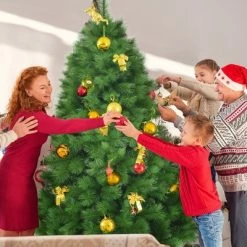 Costway 7 ft Hinged Artificial Christmas Tree Holiday Decoration w/ Foldable Metal Stand -Outlet Xmas Decor Tree Store GUEST 2a180cd7 61f5 4912 9a92 0899fa88feba