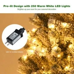 Costway 6ft/7.5ft/9ft Pre-Lit Premium Snow Flocked Hinged Artificial Christmas Tree with 250 Lights/450 Light/550 Lights -Outlet Xmas Decor Tree Store GUEST 2aeb1d91 ee8a 4a6e 879a a8fad8595761