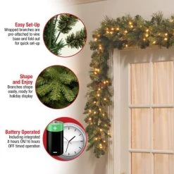National Tree Company 9 ft. Carolina Pine Garland with Battery Operated LED Lights -Outlet Xmas Decor Tree Store GUEST 2b32d7c1 d234 4d26 81f6 c4dfc29a24f1
