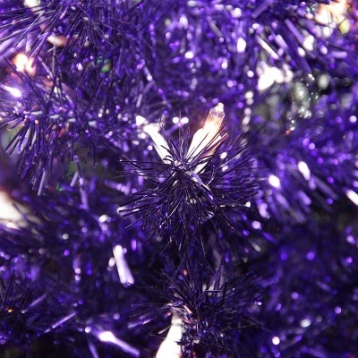 Northlight 2' Pre-lit Purple Iridescent Pine Artificial Tinsel Christmas Tree - Clear Lights 3 Northlight 2' Pre-lit Purple Iridescent Pine Artificial Tinsel Christmas Tree - Clear Lights