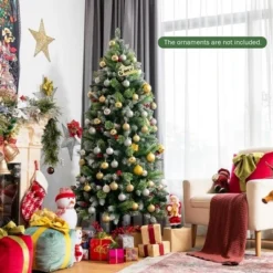 Costway 5ft6ft7.5ft Unlit Snowy Hinged Artificial Christmas Pencil Tree w/ Red Berries 16 Costway 5ft6ft7.5ft Unlit Snowy Hinged Artificial Christmas Pencil Tree w/ Red Berries -Outlet Xmas Decor Tree Store GUEST 2d5c2a1d a22c 436f b8e2 8d1b1a29cdfd