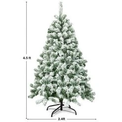 Costway 4.5FT Snow Flocked Artificial Christmas Tree Hinged w/400 Tips and Foldable Base 13 Costway 4.5FT Snow Flocked Artificial Christmas Tree Hinged w/400 Tips and Foldable Base -Outlet Xmas Decor Tree Store GUEST 2e863e55 b84b 4c20 a72e e158edc6e0b7 1