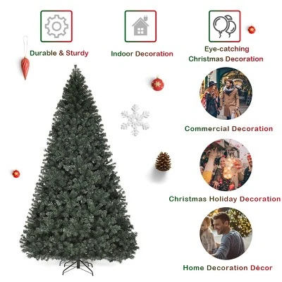 Tangkula 9'LED Lights Pre-lit Artificial Christmas Tree PVC Hinged Branches w/ 700 Warm White Lights 10 Tangkula 9'LED Lights Pre-lit Artificial Christmas Tree PVC Hinged Branches w/ 700 Warm White Lights - Image 8