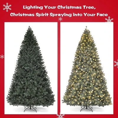 Tangkula 9'LED Lights Pre-lit Artificial Christmas Tree PVC Hinged Branches w/ 700 Warm White Lights 8 Tangkula 9'LED Lights Pre-lit Artificial Christmas Tree PVC Hinged Branches w/ 700 Warm White Lights - Image 6