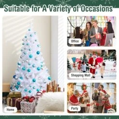 Tangkula 5ft White Artificial PVC Christmas Tree Festive Winter w/Stand -Outlet Xmas Decor Tree Store GUEST 2f2b242f ac75 4805 b6de 27ff06fbbd8c