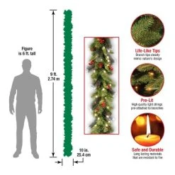 National Tree Company Pre-Lit 9 ft. Crestwood(R) Spruce Garland with Clear Lights -Outlet Xmas Decor Tree Store GUEST 2f6ba5fd 81e7 4f93 9d41 337833c66856