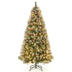 Costway 5FT/6.5FT/7.5FT Artificial Christmas Tree Hinged with 200/420/560/650 Warm LED Lights & 126/207/267/309 Red Berries 26 Costway 5FT/6.5FT/7.5FT Artificial Christmas Tree Hinged with 200/420/560/650 Warm LED Lights & 126/207/267/309 Red Berries -Outlet Xmas Decor Tree Store GUEST 2f8e3767 813a 4d39 ae4b 71d14ee3b7eb