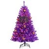 Tangkula Artificial Purple Christmas Tree, Prelit Purple Halloween Tree w/ Orange LED Lights & Pumpkin Ornaments -Outlet Xmas Decor Tree Store GUEST 2ff2b602 9354 45eb 96bf 040770795089