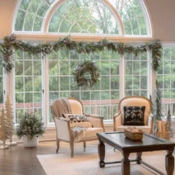 HGTV Home Collection 6ft Pre Lit Artificial Christmas Garland, Mixed Branch Tips , Decorated with Pinecones, Berries, Snowflakes, and Ornaments -Outlet Xmas Decor Tree Store GUEST 3066decd 7e1b 45ed a604 d277c61fb79d