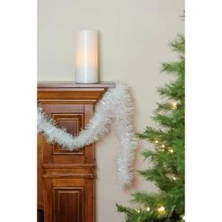 Northlight 50' x 3" Unlit Shiny Iridescent White Foil Tinsel Christmas Garland -Outlet Xmas Decor Tree Store GUEST 307ea370 aee7 42ac 94c0 3e3d0949e1d4 1