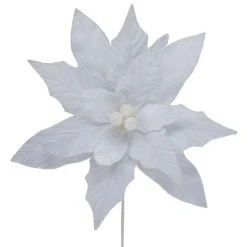Northlight 24" Winter White Glittered Poinsettia Christmas Stem Spray -Outlet Xmas Decor Tree Store GUEST 308404e5 8d4d 478c 866e 8b984346fa37
