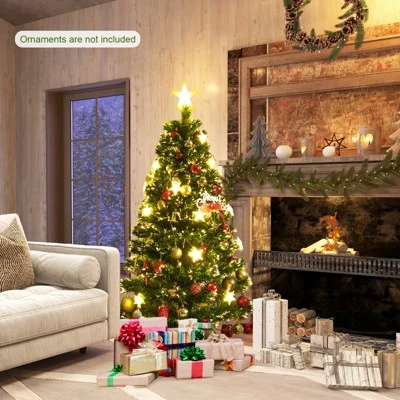 Tangkula 4/5/6/7 FT Artificial Christmas Tree Prelit Fiber Optic Xmas Tree w/ Warm White Lights 8 Light Modes 4 Tangkula 4/5/6/7 FT Artificial Christmas Tree Prelit Fiber Optic Xmas Tree w/ Warm White Lights 8 Light Modes - Image 2