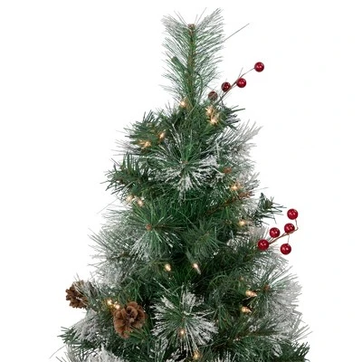Northlight 4' Pre-Lit Frosted Carolina Berry Spruce Artificial Christmas Tree, Clear Lights 6 Northlight 4' Pre-Lit Frosted Carolina Berry Spruce Artificial Christmas Tree, Clear Lights - Image 4