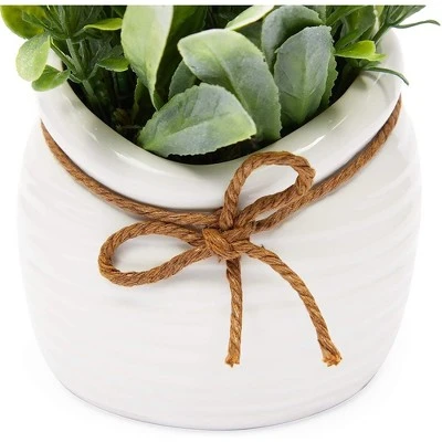 Juvale Artificial Flowers, Fake Faux Plants with Small White Vase for Indoor Room Spring Home Decor, 3.5 x 6 in 7 Juvale Artificial Flowers, Fake Faux Plants with Small White Vase for Indoor Room Spring Home Decor, 3.5 x 6 in - Image 5