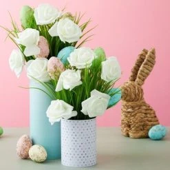 Juvale 100 Pack Ivory Artificial Rose Flower Heads, 3 Inch Stemless Flowers for Weddings, Bouquets, DIY Crafts -Outlet Xmas Decor Tree Store GUEST 3196bff7 b480 4237 b6b3 645114356950