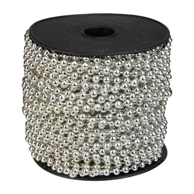 Northlight 66' x 4mm Metallic Silver Beaded Artificial Christmas Garland - Unlit 3 Northlight 66' x 4mm Metallic Silver Beaded Artificial Christmas Garland - Unlit