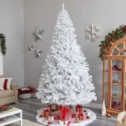 Nearly Natural 10-ft White Artificial Christmas Tree with 2200 Bendable Branches and 800 LED Lights -Outlet Xmas Decor Tree Store GUEST 328058b6 fae0 41c0 ad91 f6c6e1d0377f