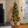 National Tree Company 5 ft Pre-Lit Artificial Entrance Christmas Tree, Green, Crestwood Spruce, White Lights, Frosted Branches, Pot Base -Outlet Xmas Decor Tree Store GUEST 3287343d cb68 4833 ba48 43ea947204ac