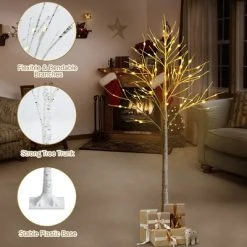 Costway 5ft Pre-lit White Twig Birch Tree for Christmas Holiday w/ 72 LED Lights 18 Costway 5ft Pre-lit White Twig Birch Tree for Christmas Holiday w/ 72 LED Lights -Outlet Xmas Decor Tree Store GUEST 33c90c57 17f7 4f74 8a20 b48b9fcfe36f
