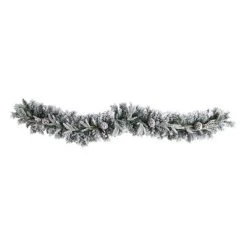 Nearly Natural 6' Pre-lit LED Flocked Mixed Greenery with Pinecones Artificial Christmas Garland Green with Warm White Lights -Outlet Xmas Decor Tree Store GUEST 33f5ac94 5dd6 400a 894a f3947c8c9e29