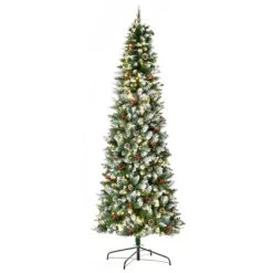 HOMCOM Pre-Lit Snow-Dipped Artificial Christmas Tree with Realistic Branches, LED Lights, Pine Cones, Red Berries and Tips -Outlet Xmas Decor Tree Store GUEST 34bcd2ae cc57 4b18 84a0 f1fb4605651f
