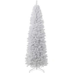 Best Choice Products White Artificial Holiday Christmas Pencil Tree w/ Metal Base -Outlet Xmas Decor Tree Store GUEST 34dc1cbb 2318 451b af69 83e45f711d69