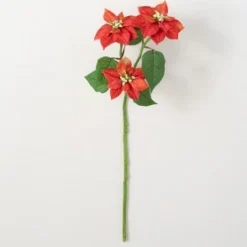 Sullivans Artificial Poinsettia Stem 25"H -Outlet Xmas Decor Tree Store GUEST 35366d3f 987f 4430 ad1c c228257c1ffa