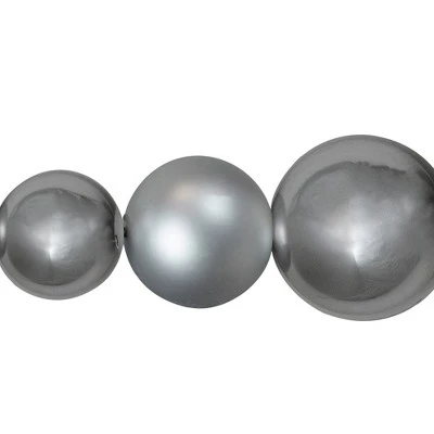 Northlight 6' Silver Shiny and Matte Shatterproof Ball Christmas Swag 6 Northlight 6' Silver Shiny and Matte Shatterproof Ball Christmas Swag - Image 4