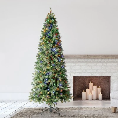 Home Heritage Cashmere Quick Set 12 Foot Artificial Holiday Tree Prelit with 800 White & Color LED Lights, 2903 PVC Foliage Tips, and Metal Stand 3 Home Heritage Cashmere Quick Set 12 Foot Artificial Holiday Tree Prelit with 800 White & Color LED Lights, 2903 PVC Foliage Tips, and Metal Stand