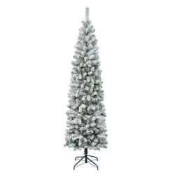 National Tree Company First Traditions Unlit Pencil Slim Flocked Acacia Hinged Artificial Christmas Tree -Outlet Xmas Decor Tree Store GUEST 36230ae5 7296 4d5a 9d20 0efaaba40b72