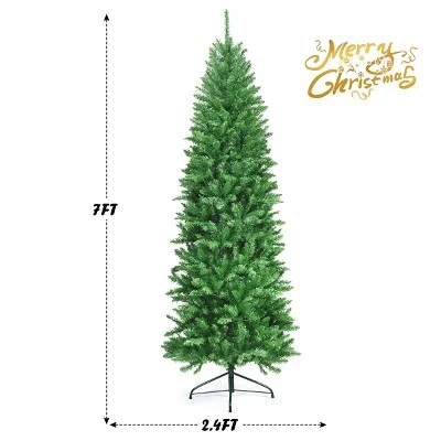 Tangkula Pre-lit Hinged Artificial Pencil Fir Christmas Tree with UL-listed Lights 6 Tangkula Pre-lit Hinged Artificial Pencil Fir Christmas Tree with UL-listed Lights - Image 4