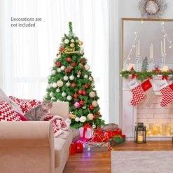Tangkula Pre-lit Artificial Christmas Tree, Multi-Colored Fiber Optic Spruce Tree Artificial Xmas Tree -Outlet Xmas Decor Tree Store GUEST 36b7775c cb2e 40a9 8740 063d87fa7787