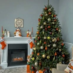 National Tree Company 7 ft Pre-Lit Artificial Full Christmas Tree, Green, Dunhill Fir, Multicolor Lights, Includes Stand -Outlet Xmas Decor Tree Store GUEST 37311382 4c77 4a54 bb79 3bffa5af8bf2