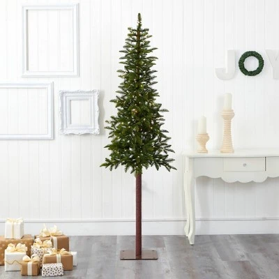 7ft Nearly Natural Pre-Lit LED Slim Alaskan Alpine Artificial Christmas Tree Clear Lights 7 7ft Nearly Natural Pre-Lit LED Slim Alaskan Alpine Artificial Christmas Tree Clear Lights - Image 5