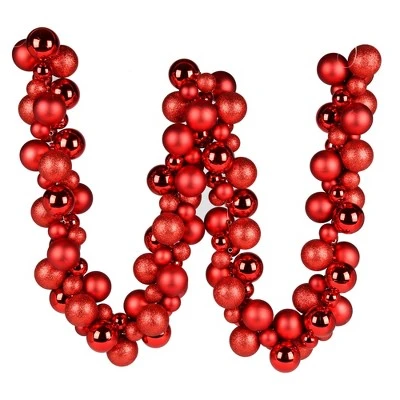 Vickerman 6' Assorted Ornament Ball Christmas Garland 4 Vickerman 6' Assorted Ornament Ball Christmas Garland - Image 2