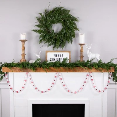 Northlight 9' Red and White Peppermint Candy Beaded Christmas Garland, Unlit 4 Northlight 9' Red and White Peppermint Candy Beaded Christmas Garland, Unlit - Image 2