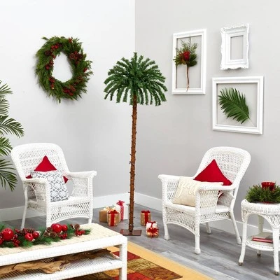 6ft Nearly Natural Pre-Lit LED Palm Artificial Christmas Tree Warm White Lights 7 6ft Nearly Natural Pre-Lit LED Palm Artificial Christmas Tree Warm White Lights - Image 5